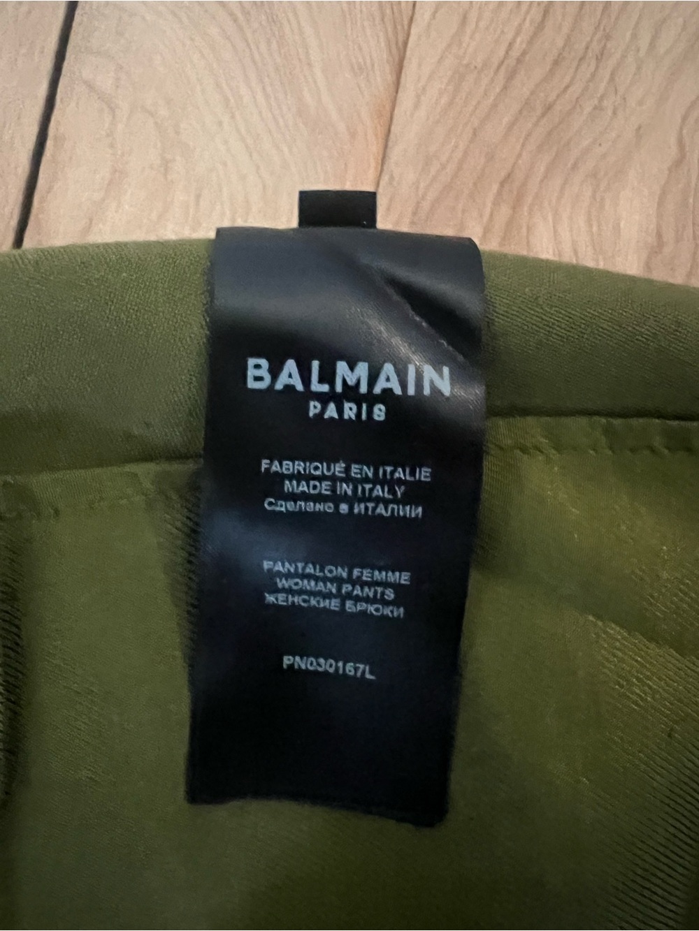 Balmain Olive Green High-Waist Pants - Picture 9 of 10